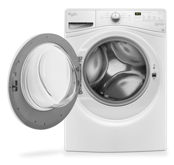 Laveuse à chargement frontal de 5,2 pi³ et sécheuse électrique de 7,4 pi³ de Whirlpool – blanches