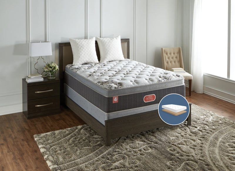 Ensemble semi-ferme à Euro-plateau à profil bas Hotel Diamond 4 de Beautyrest pour grand lit