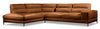 Sofa sectionnel de gauche Milan 2 pièces - brun 