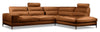 Sofa sectionnel de droite Milan 2 pièces avec deux appuie-têtes - brun