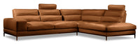  Sofa sectionnel de droite Milan 2 pièces avec deux appuie-têtes - brun 