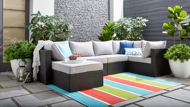 Ensemble Minnesota 6 pièces pour la terrasse - gris