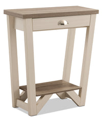 Table de bout moderne Arika de 31 po avec rangement et tablette - ivoire