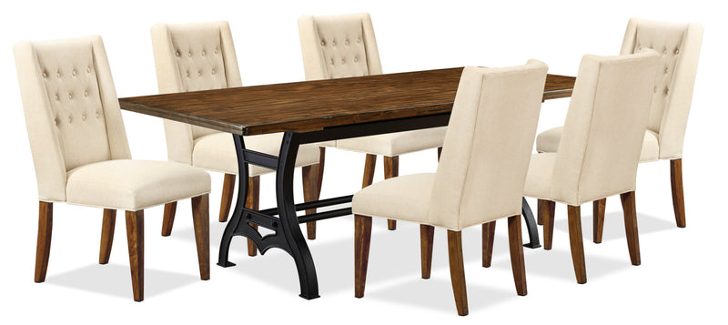 Ensemble de salle à manger Alpine de 7 pièces - beige