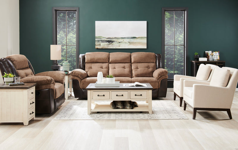 Table de fauteuil rustique Morgan de 16 po avec rangement - blanche avec bois recyclé
