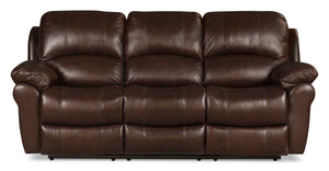 Sofa inclinable Kobe en cuir véritable - brun 