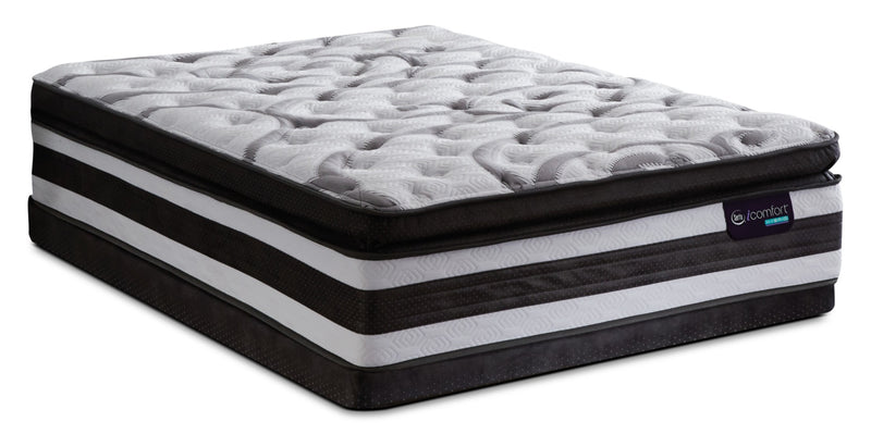 Ensemble semi-ferme plateau-coussin épais divisé profil bas Manolo iComfort Serta pour grand lit