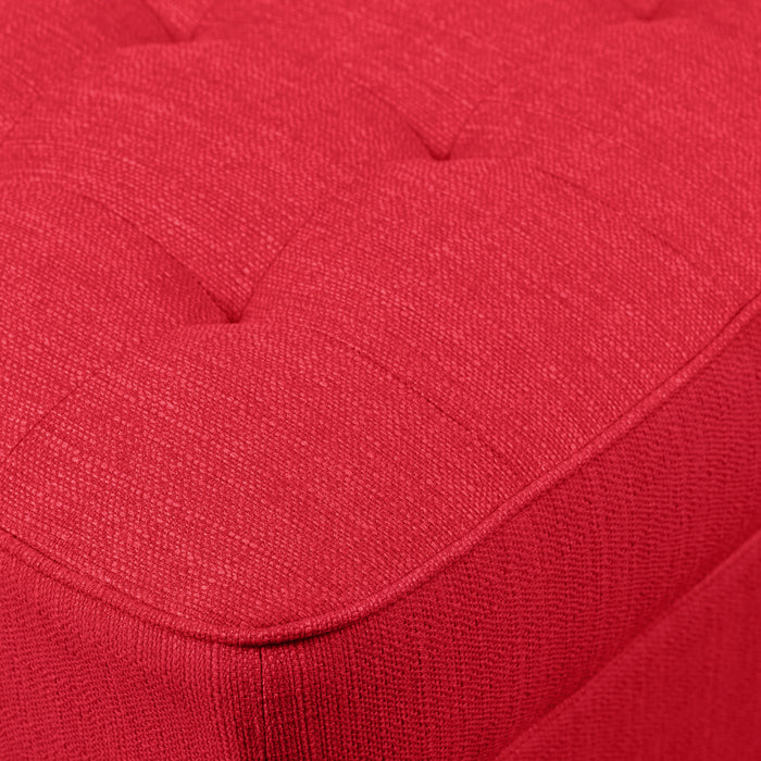 Causeuse sans accoudoirs Paris en tissu d'apparence lin - cerise