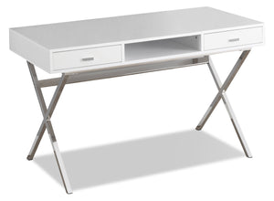 Bureau d'ordinateur Catonia - blanc brillant