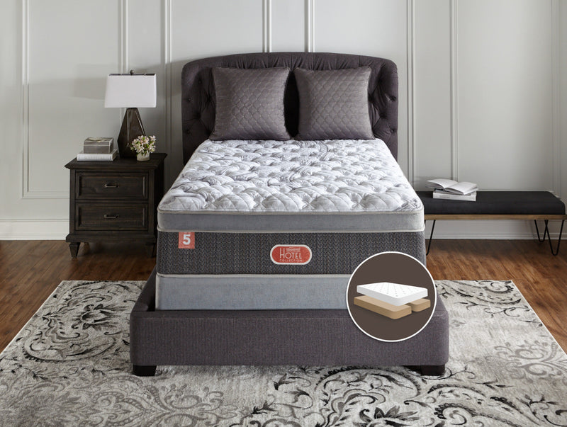 Ensemble matelas moelleux à Euro-plateau divisé Hotel Diamond 5 de Beautyrest pour grand lit