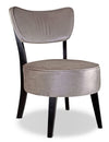 Fauteuil d'appoint sans accoudoirs LAD en tissu d'apparence velours - gris doux