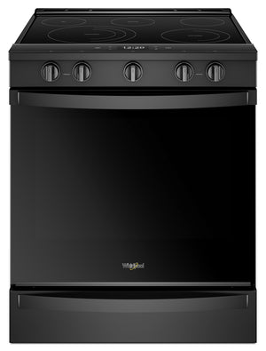 Cuisinière électrique intelligente Whirlpool de 6,4 pi³ avec friture à air et technologie AquaLiftMD - noire - YWEE750H0HB