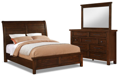 Sonoma 5-Piece Queen Bedroom Package - Dark Brown - Rustic style Bedroom Package in Dark Brown