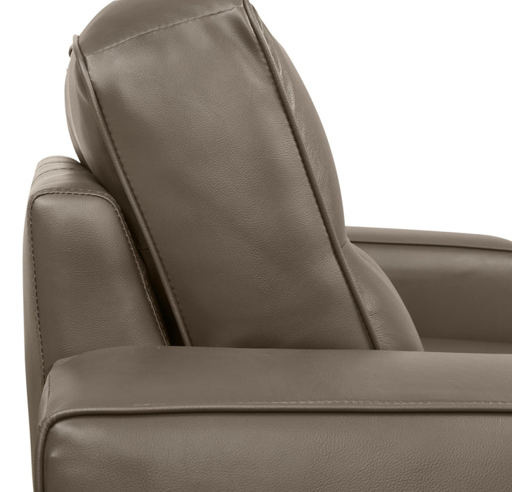 Fauteuil Kai en cuir véritable – gris