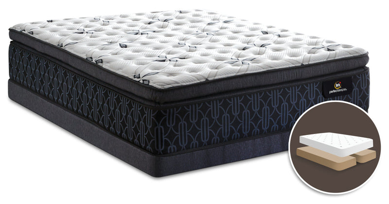 Ensemble matelas moelleux plateau-coussin épais divisé Mansell Perfect Sleeper Serta pour grand lit