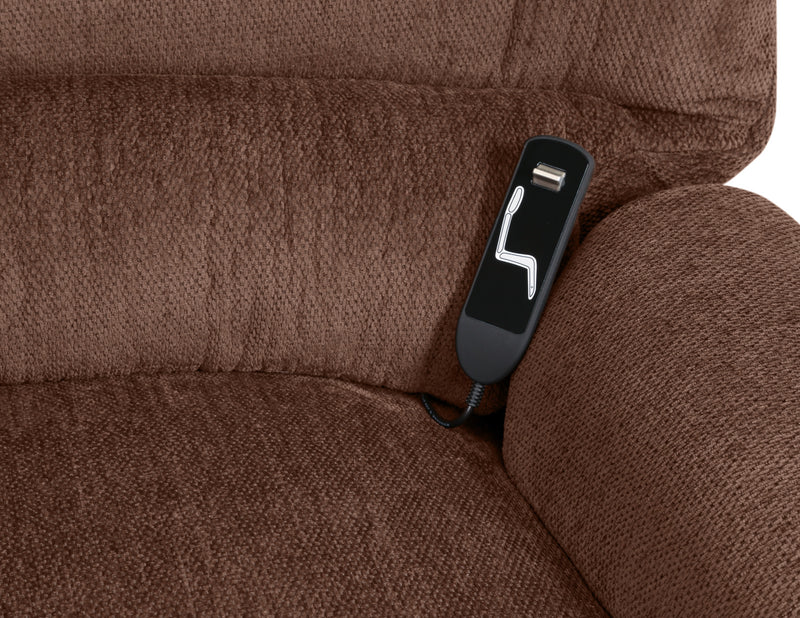 Fauteuil basculeur à inclinaison électrique 477 à 3 positions en chenille - noyer