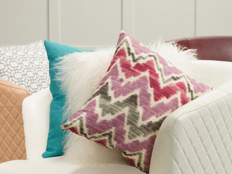 Coussin décoratif Tierra - violet, vert et blanc