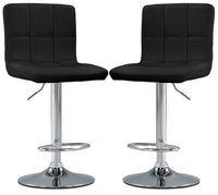 Tabouret bar réglable CorLiving à dossier haut, ensemble de 2 - noir