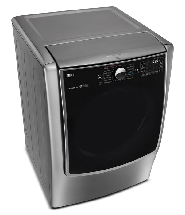 Sécheuse à gaz à la vapeur SteamDryerMC LG à énorme capacité de 9,0 pi³ - acier graphite