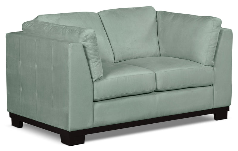 Causeuse Oakdale en microsuède - turquoise