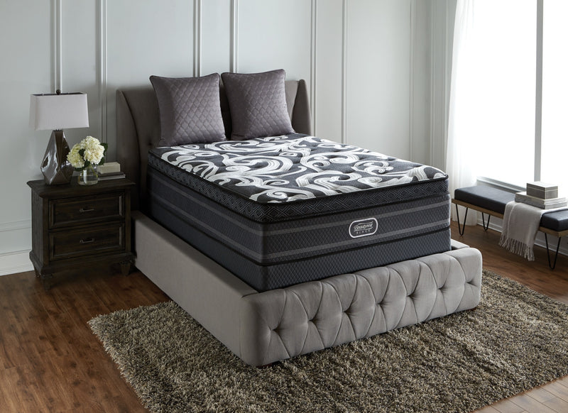 Ensemble matelas semi-ferme à Euro-plateau épais Celebration Beautyrest Black pour grand lit