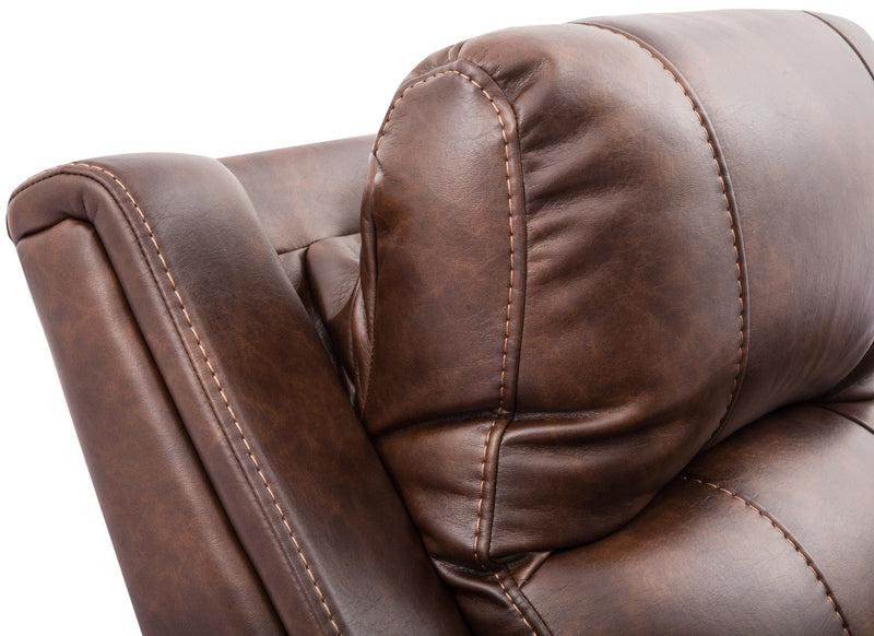 Fauteuil à inclinaison électrique Kory en tissu d'apparence cuir - pacane