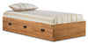Lit matelot Driftwood pour enfants avec 3 tiroirs de rangement, brun - format lit double