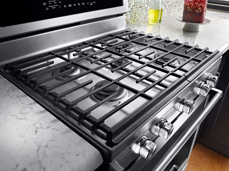 Cuisinière à gaz KitchenAid de 5,8 pi³ à convection avec tiroir-réchaud — acier inoxydable