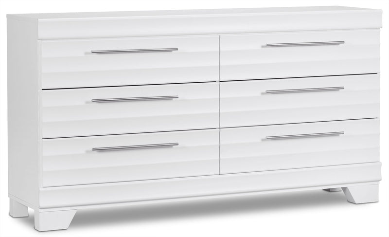 Olivia Dresser - White - Modern style Dresser in White Engineered Wood and Laminate Veneers