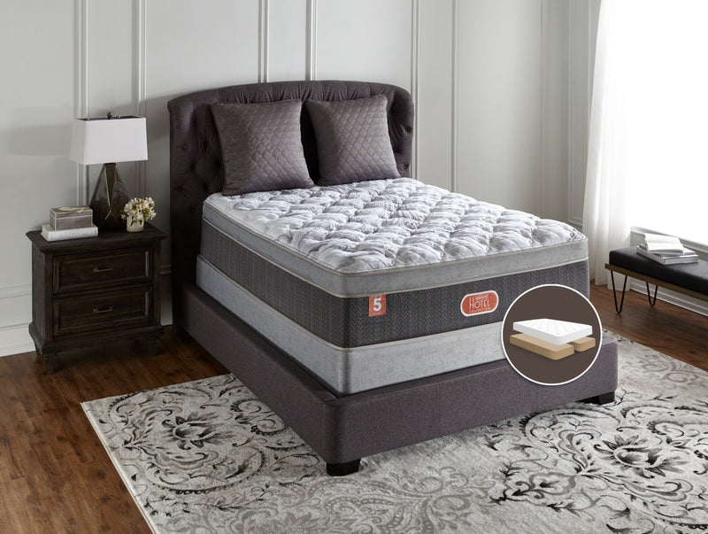 Ensemble matelas moelleux à Euro-plateau divisé Hotel Diamond 5 de Beautyrest pour grand lit
