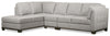 Sofa sectionnel de gauche Oakdale 3 pièces en tissu d'apparence lin - gris pâle