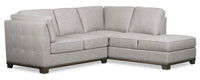  Sofa sectionnel de gauche Oakdale 2 pièces en tissu d'apparence lin - gris pâle 