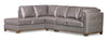 Sofa sectionnel de gauche Oakdale 3 pièces en tissu d'apparence cuir - gris