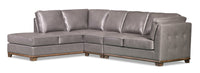  Sofa sectionnel de gauche Oakdale 3 pièces en tissu d'apparence cuir - gris 