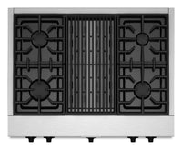 Table de cuisson au gaz de type commercial avec barbecue KitchenAid de 36 po - KGCU462VSS
