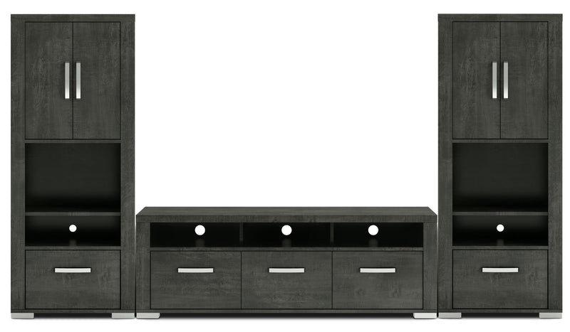 Meuble audio-vidéo Allendale 3 pièces avec ouverture pour téléviseur de 64 po et sections fermées