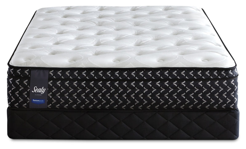 Ensemble matelas ferme à Euro-plateau Crimsan Posturepedic de Sealy pour grand lit