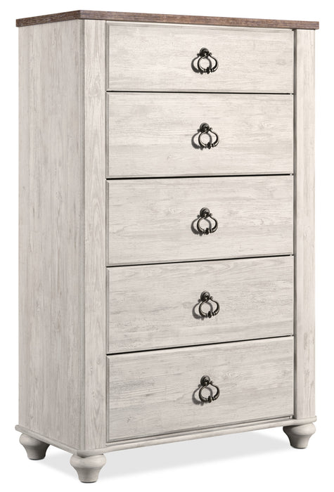 Ensemble de chambre à coucher Willowton 7 pièces avec lit double
