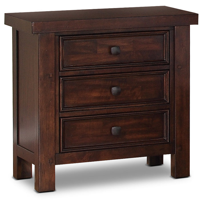 Ensemble de chambre à coucher Sonoma 6 pièces avec très grand lit et 2 tables de nuit - brun foncé