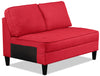 Causeuse sans accoudoirs Paris en tissu d'apparence lin - cerise