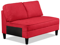 Causeuse sans accoudoirs Paris en tissu d'apparence lin - cerise
