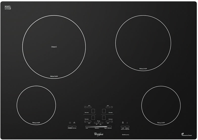 Surface de cuisson électrique à induction Whirlpool GoldMD de 30 po - noire