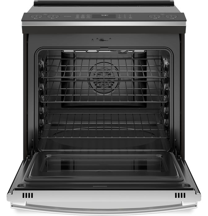 Cuisinière intelligente à induction Profile de 5,3 pi³ avec convection européenne véritable - acier inoxydable résistant aux traces de doigts - PCHS920YMFS
