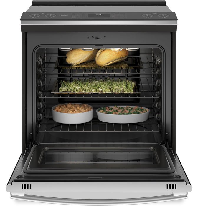 Cuisinière intelligente à induction Profile de 5,3 pi³ avec convection européenne véritable - acier inoxydable résistant aux traces de doigts - PCHS920YMFS