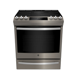 Cuisinière encastrée Profile de 5,3 pi³ avec tiroir de cuisson à 450 degrés et convection européenne véritable - ardoise - PCS940EMES