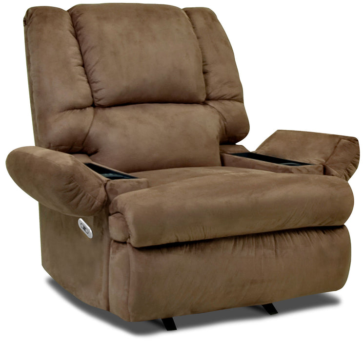Fauteuil à inclinaison électrique  en suède rembourré avec massage - moka