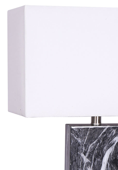 Ensemble 2 lampes de table Pearl de 24 po noire et marbre blanc avec recharge USB