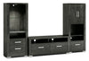 Meuble audio-vidéo Allendale 3 pièces avec ouverture pour téléviseur de 56 po - anthracite
