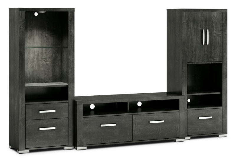 Meuble audio-vidéo Allendale 3 pièces avec ouverture pour téléviseur de 56 po - anthracite