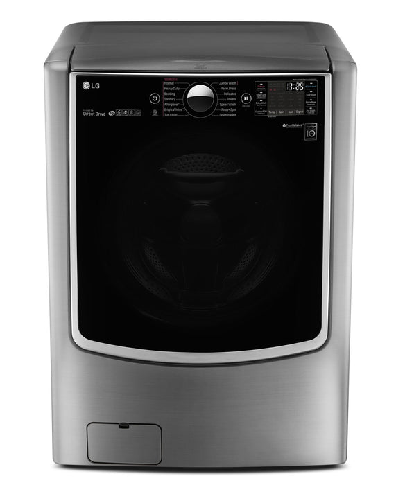 Laveuse à chargement frontal de 6,0 pi³ et sécheuse électrique de 9,0 pi³ de LG - acier graphite
